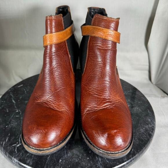 Paul Green Orsen Saddle Brown Leather Ankle Boots Women’s Size 8 US - Picture 2 of 8